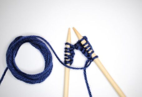 Wool Yarn - blue and white beaded necklace