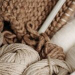Wool Yarn - White and Brown Yarns In Basket