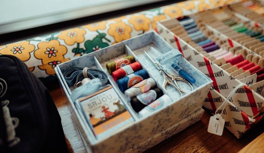 Yarn Tools - a box filled with lots of different types of thread