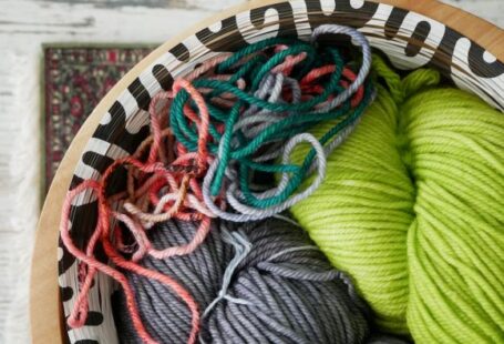Yarn Socks - green red and blue yarn