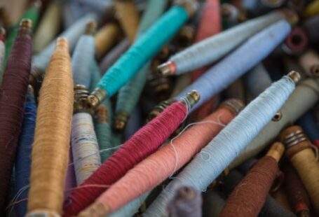 Cotton Yarn - assorted-color threads spool lot