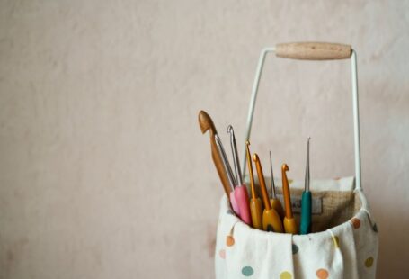 Yarn Tools - a bag filled with lots of different colored needles