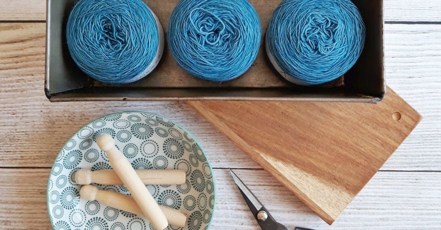 Yarn Tools - Three Blue Yarn Threads