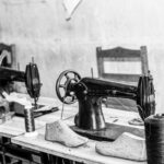 Yarn Tools - Black Sewing Machine on Table