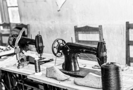 Yarn Tools - Black Sewing Machine on Table