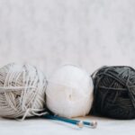 Self-striping Yarn - white, gray, and black yarns