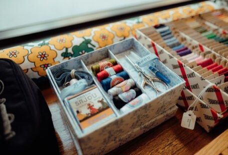 Wool Yarn - a box filled with lots of different types of thread