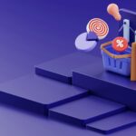 a-purple-background-with-a-basket-of-items-and-a-target